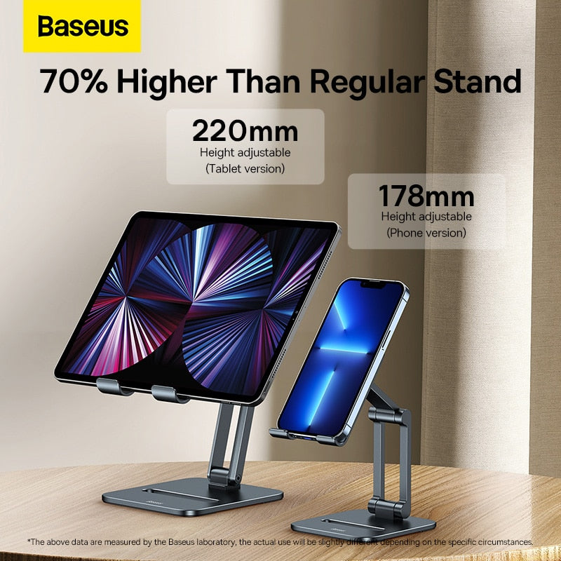 Baseus Phone Holder Desk Mobile Phone Stand Foldable Metal Tablet Holder Support For iPhone 14 13 iPad Pro Air Universal Holder