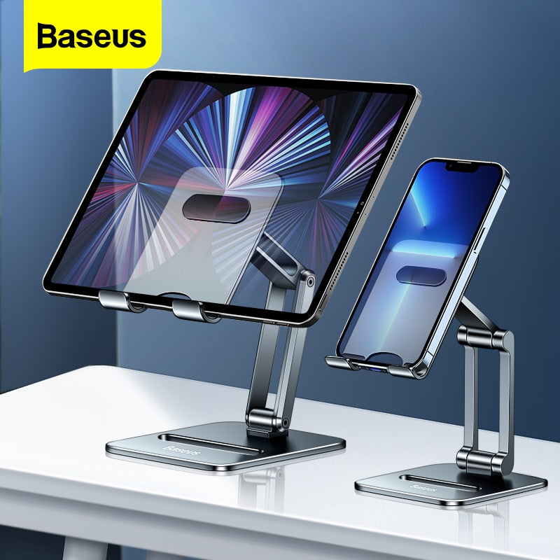 Baseus Phone Holder Desk Mobile Phone Stand Foldable Metal Tablet Holder Support For iPhone 14 13 iPad Pro Air Universal Holder